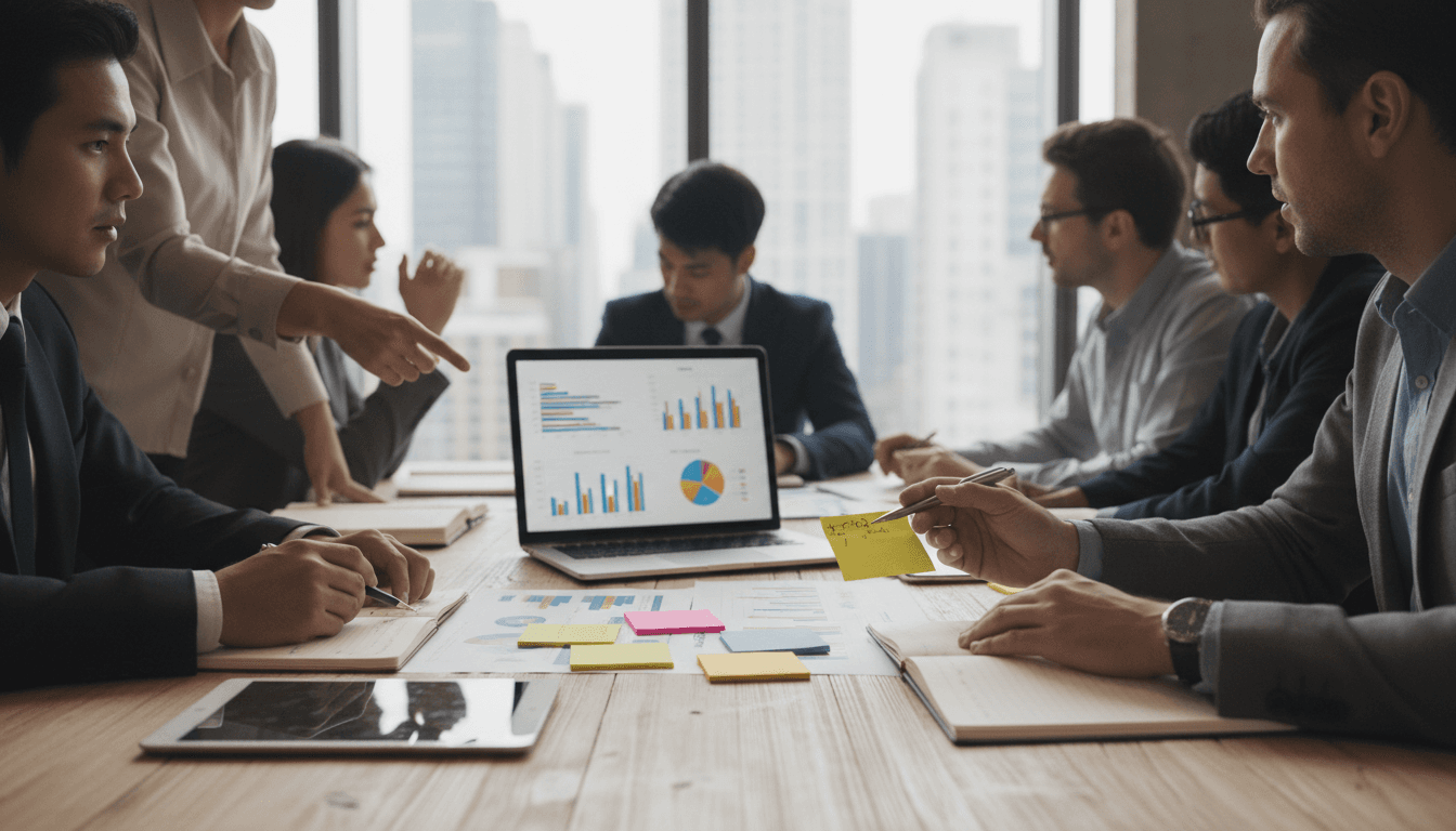 Team strategy session for marketing planning