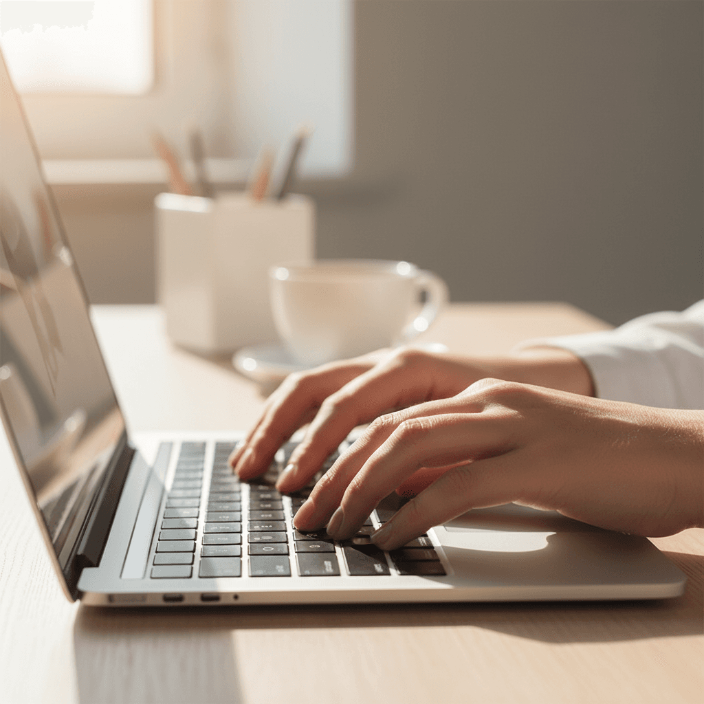 Professional working at computer